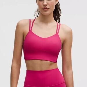 Lululemon Raspberry Coulis Like a Cloud Longline Bra Light Support Size 2